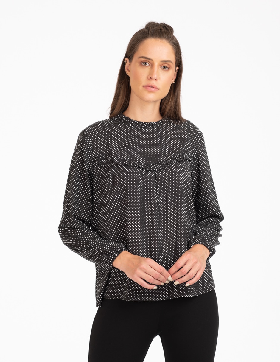 Blusa Ferrioni manga larga a lunares en Liverpool