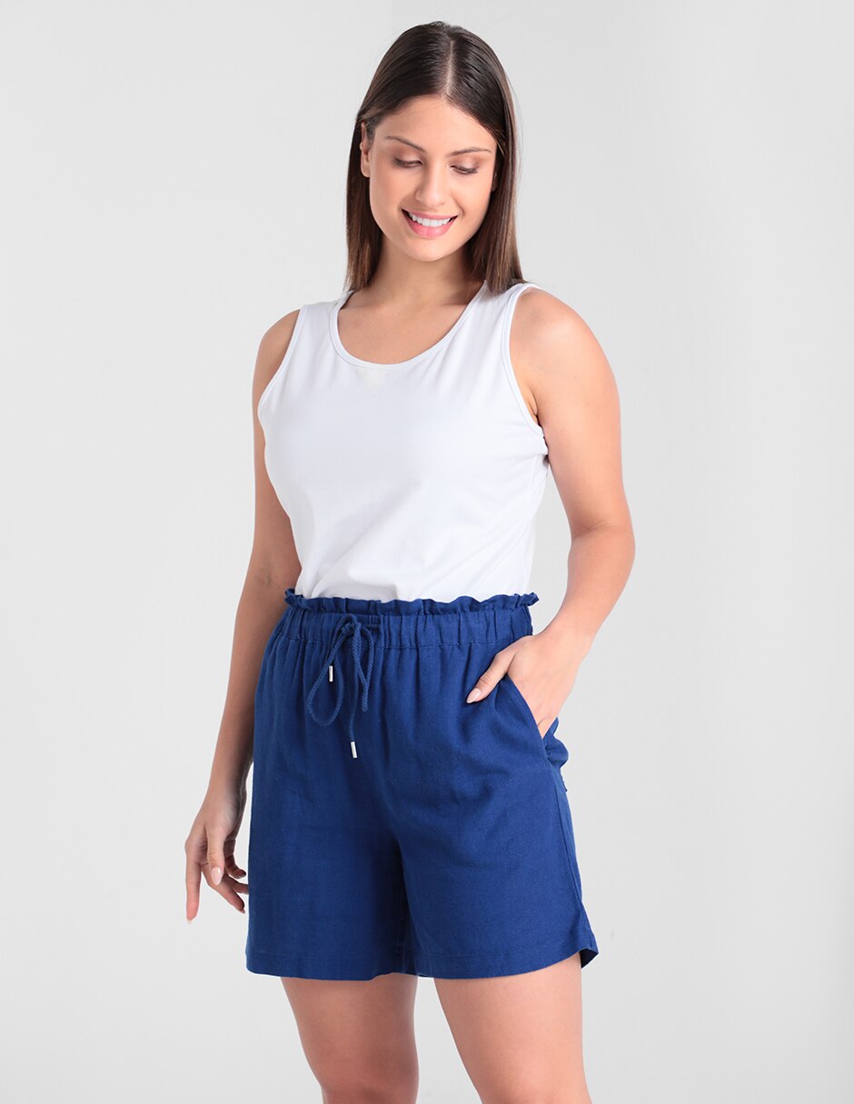 Pantalones Mujer | Bershka Bermuda Felpa Gris - Bellavista