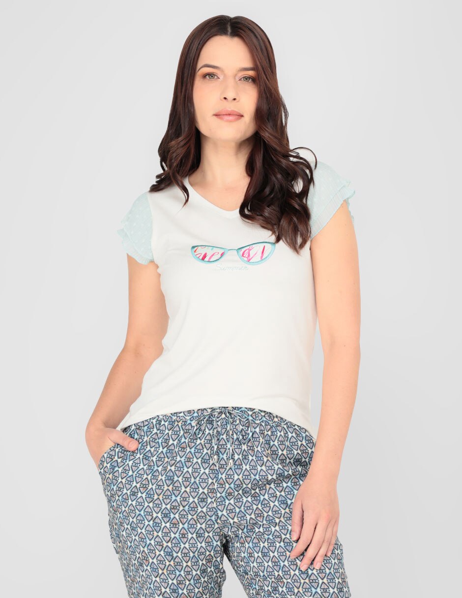 Playera Tinta Style cuello V para mujer