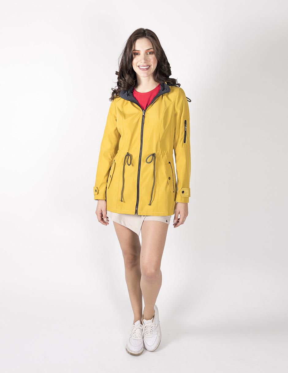 Gabardina impermeable con capucha para mujer