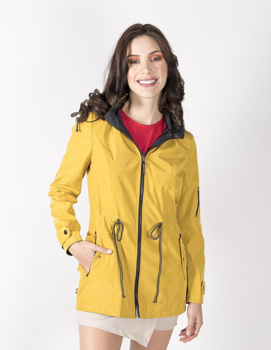 Gabardina impermeable con capucha para mujer