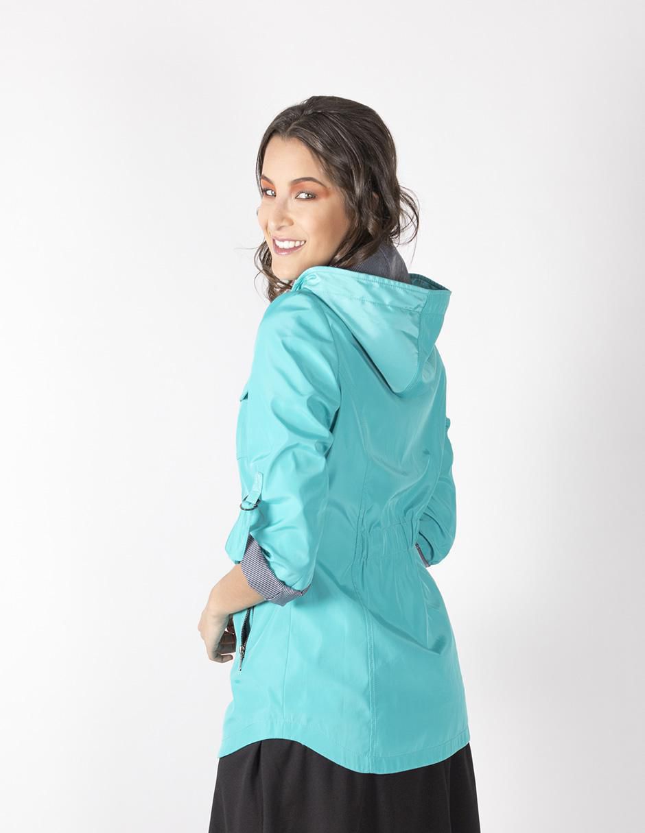 Gabardina impermeable con capucha para mujer 2