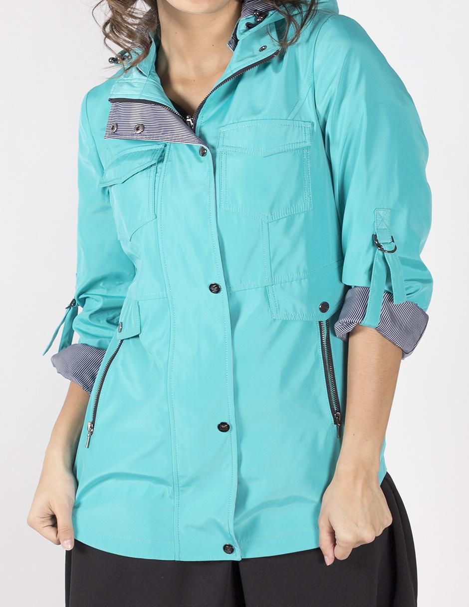 Gabardina impermeable con capucha para mujer 4