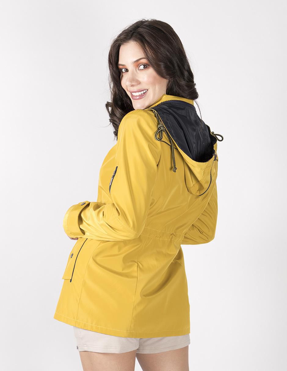 Gabardina impermeable con capucha para mujer 2