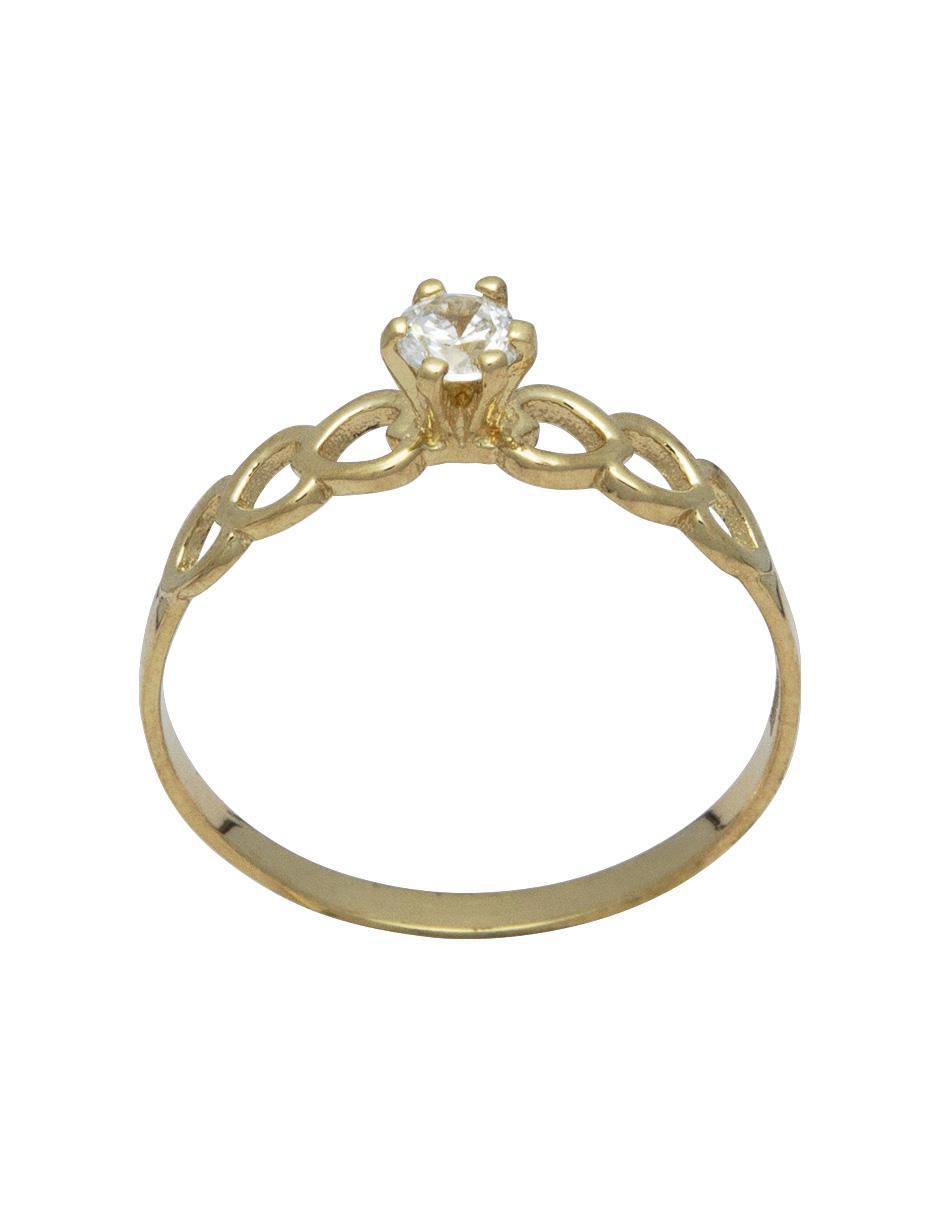 Anillo redondo Horoz 14 k de oro zirconia Liverpool