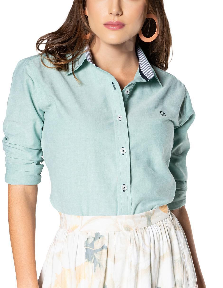 Blusa camisera manga larga para mujer 4