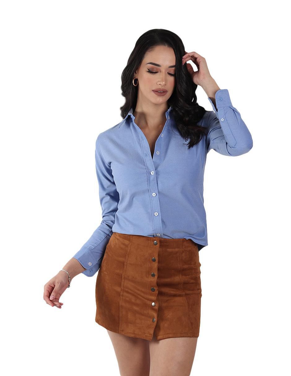 Blusa camisera manga larga para mujer