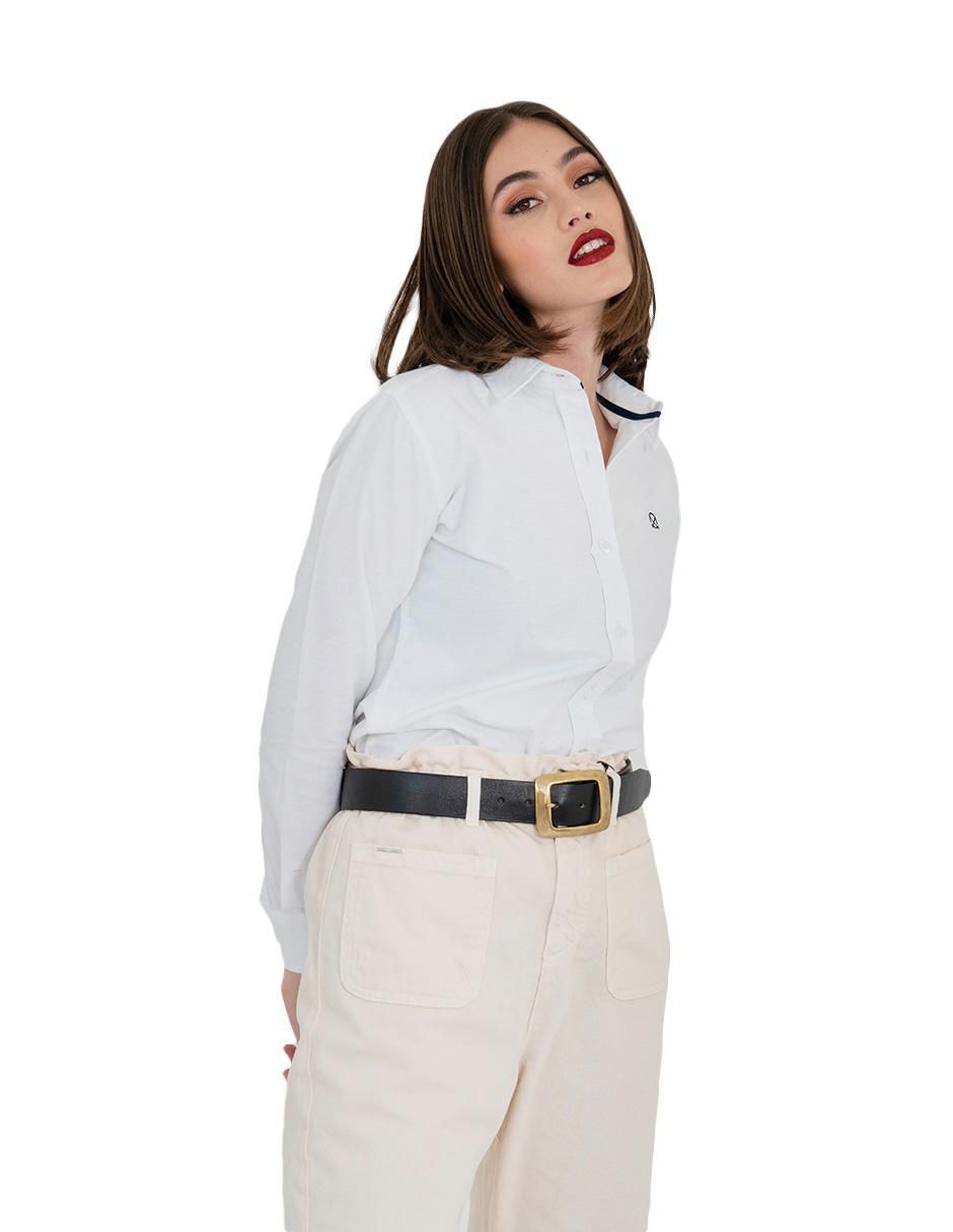 Blusa camisera manga larga para mujer