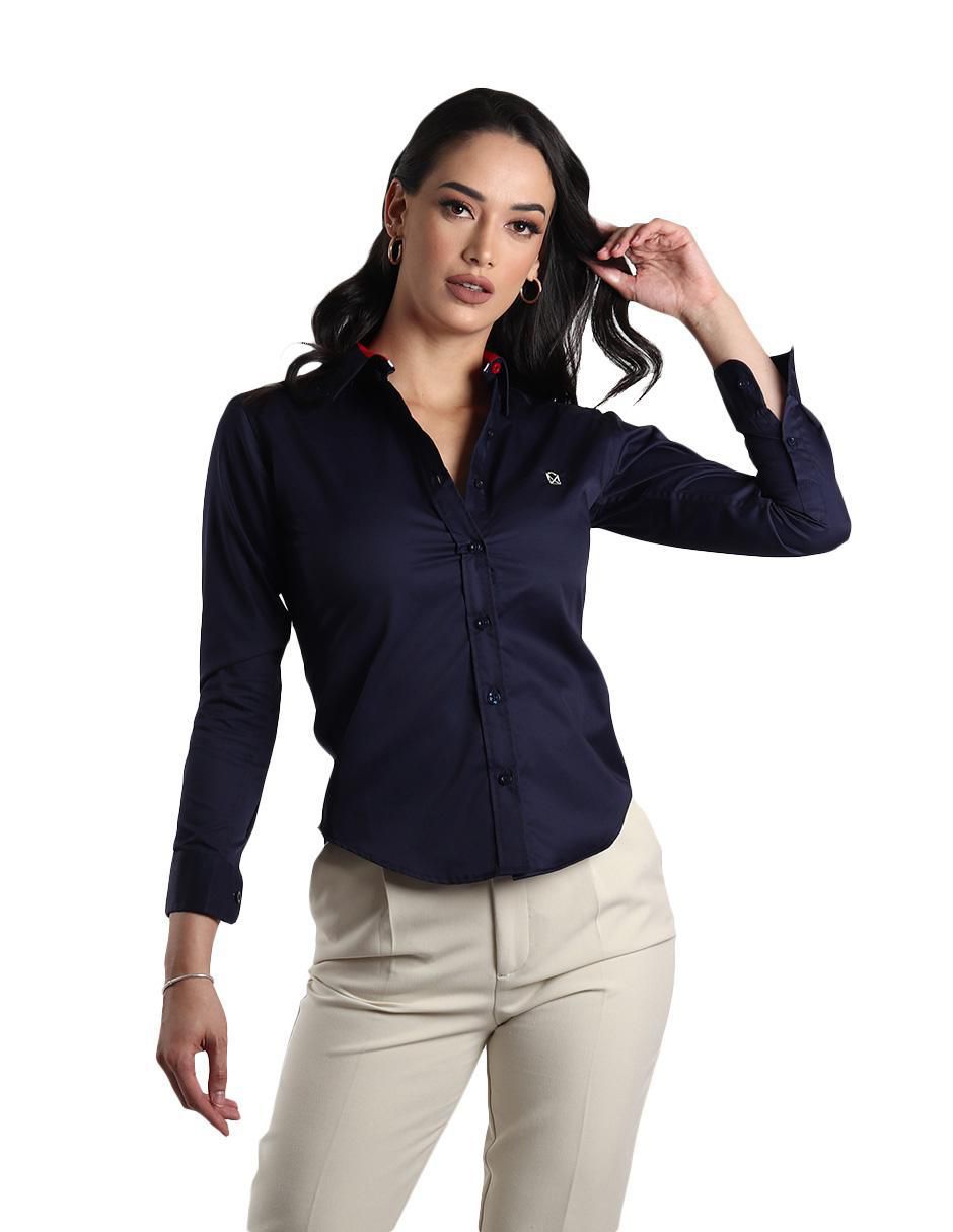 Blusa camisera manga larga para mujer