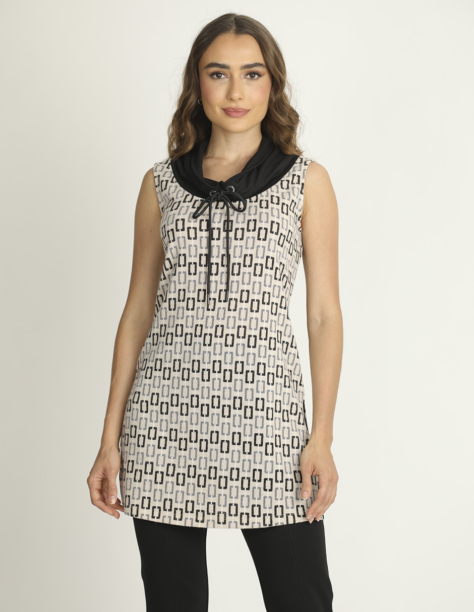 Blusa túnica sin manga para mujer 1