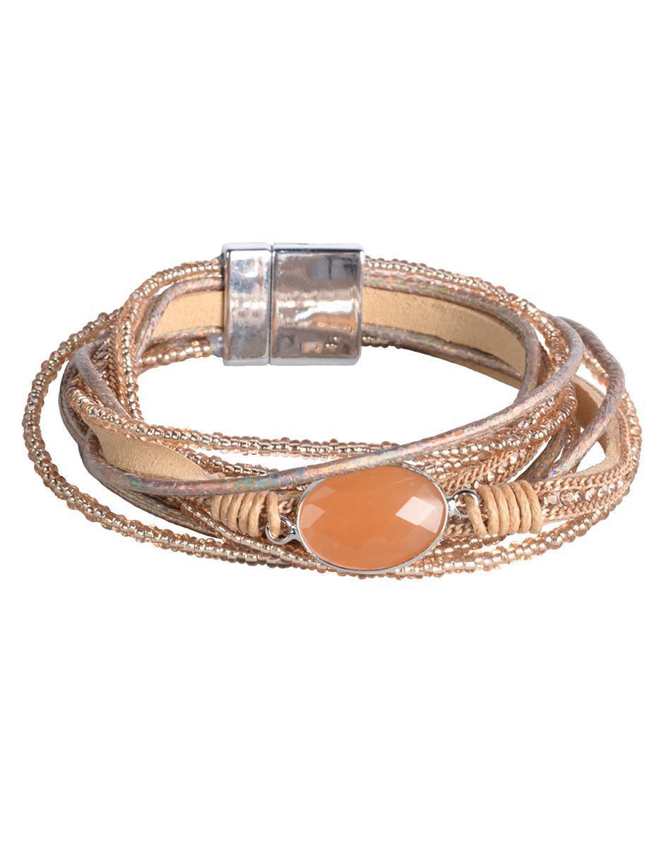Pulsera Piedra Y Chaquira Haip con acabado brillante Pulsera Piedra Y Chaquira Haip con acabado brillante