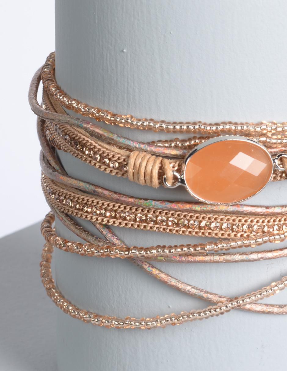 Pulsera Piedra Y Chaquira Haip con acabado brillante 3