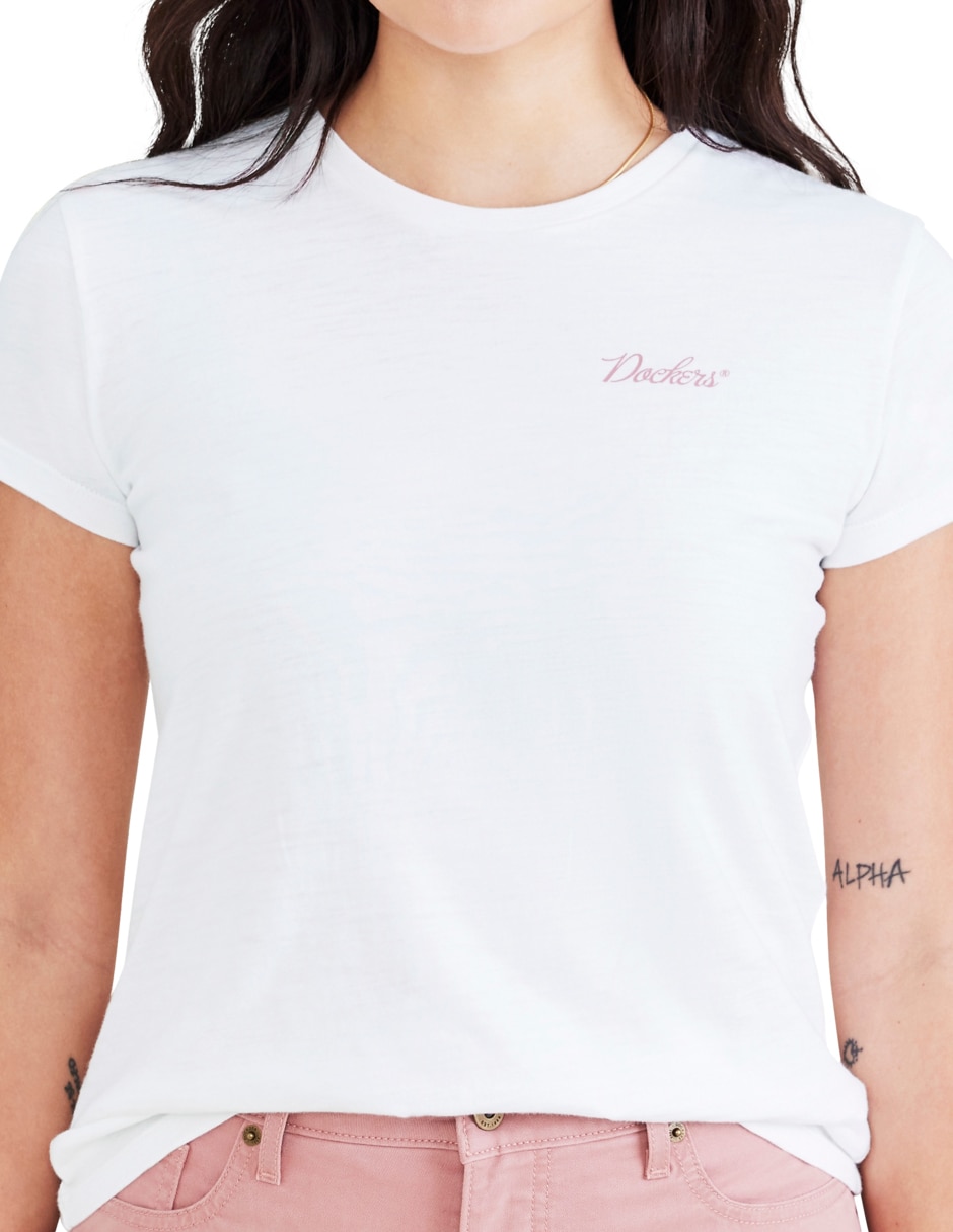 Playera manga corta cuello redondo para mujer 2
