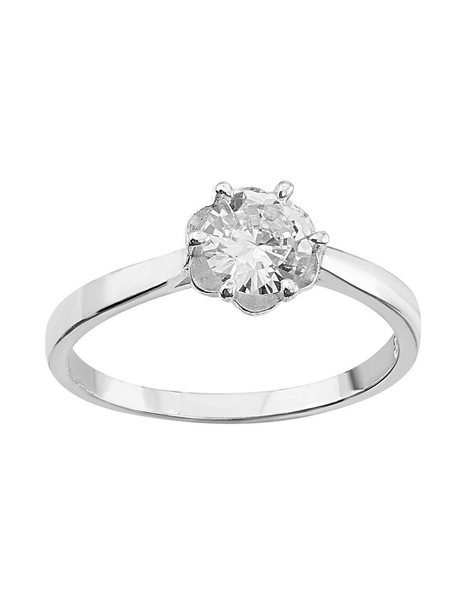 Anillo P 925 de plata zirconia pulido