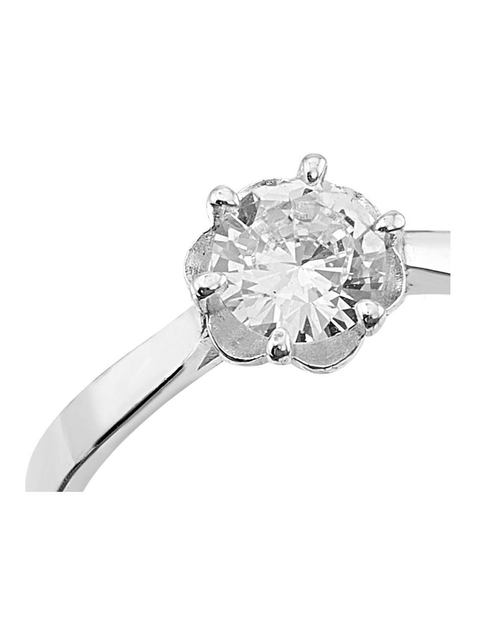 Anillo P 925 de plata zirconia pulido 2