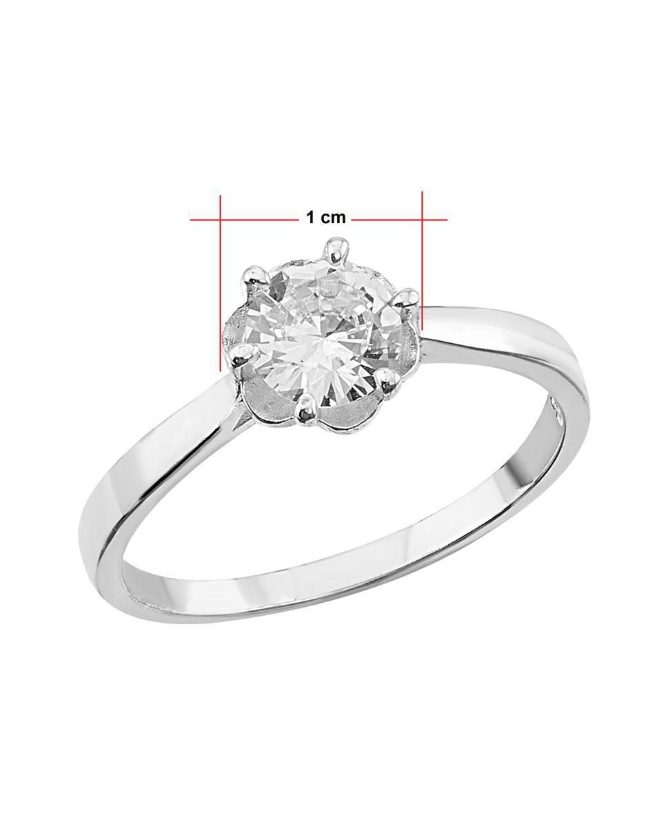 Anillo P 925 de plata zirconia pulido 4