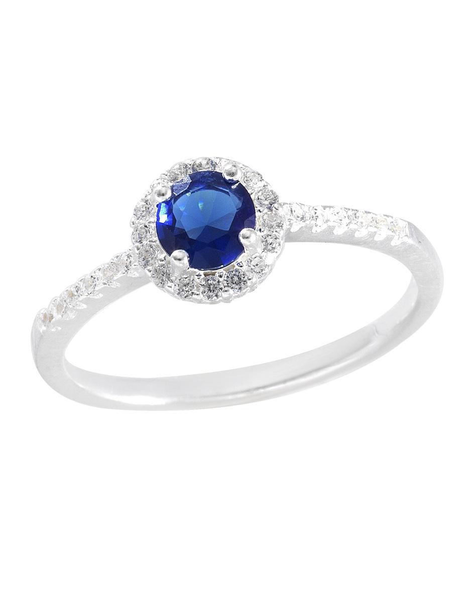 Anillo P 925 de plata zirconia pulido