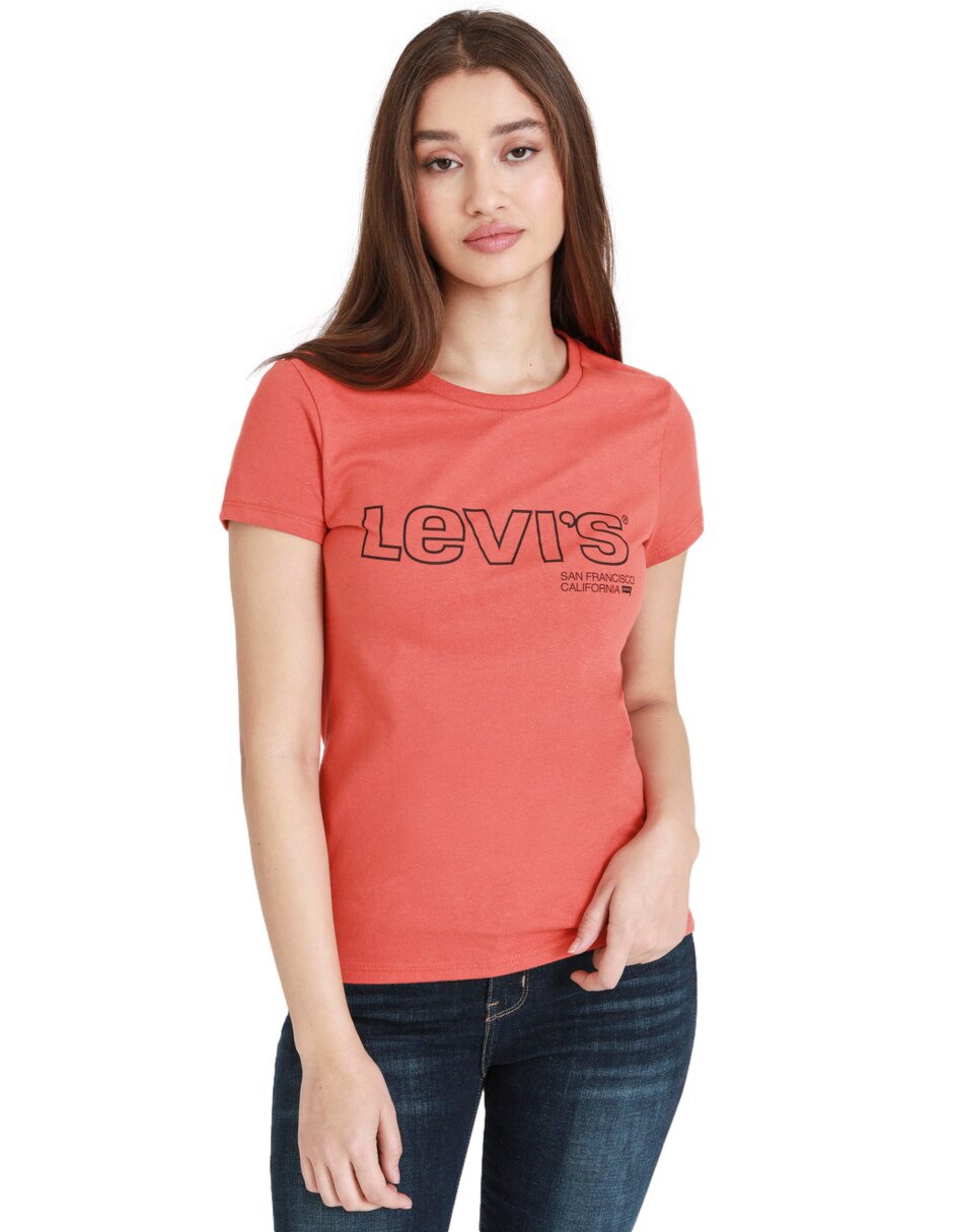 Playera Levi's Manga Corta color Rojo para Mujer