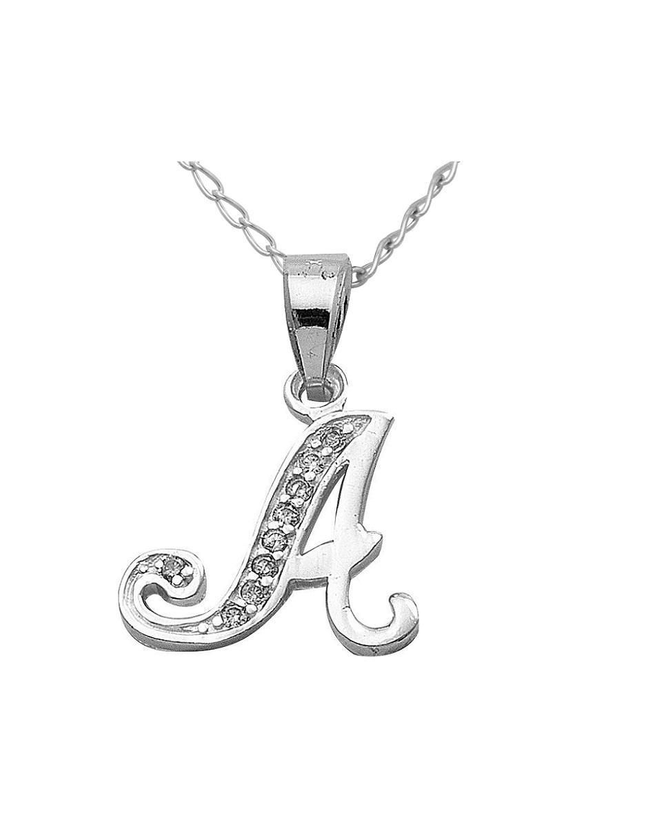 Collar de letra a de plata P 925