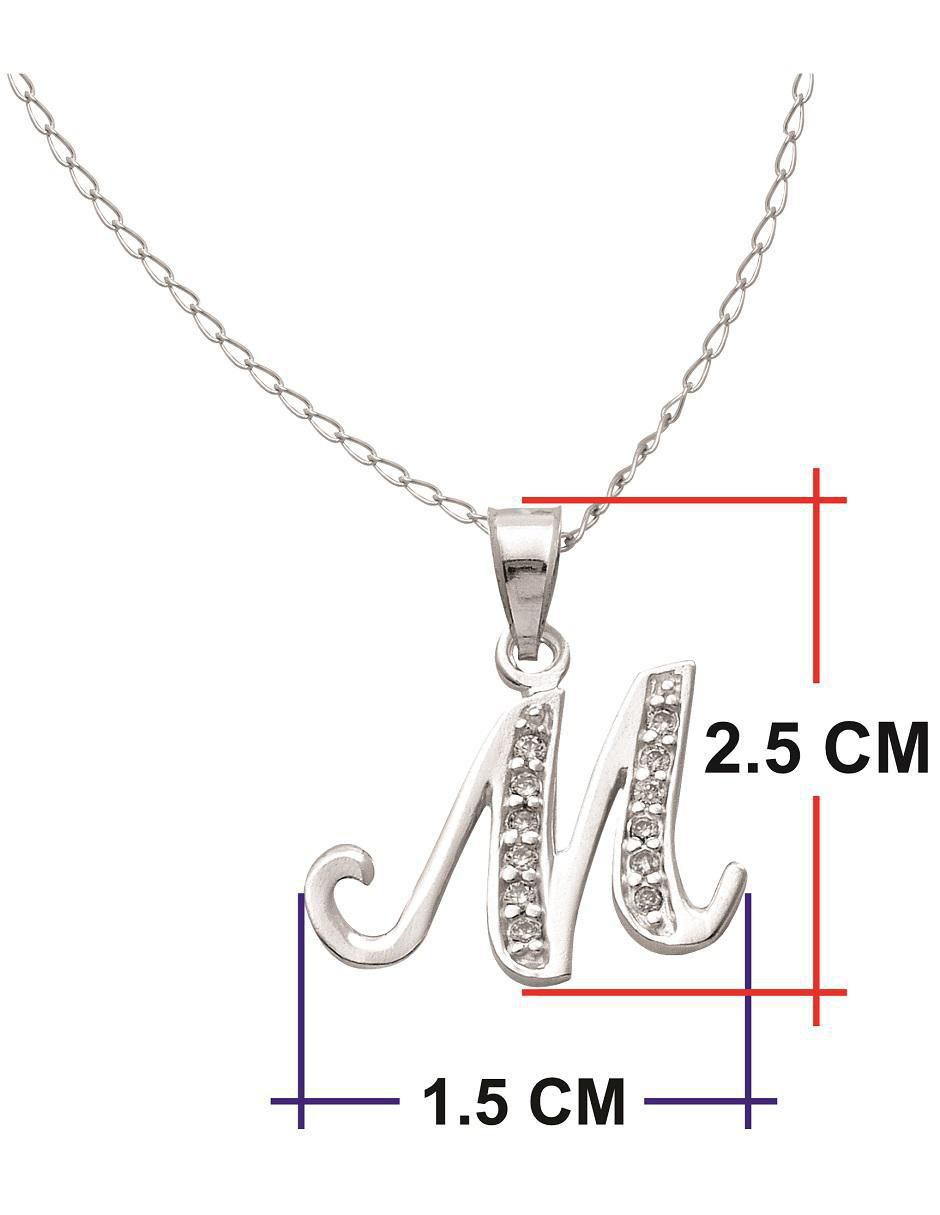Collar de letra m de plata P 925 5