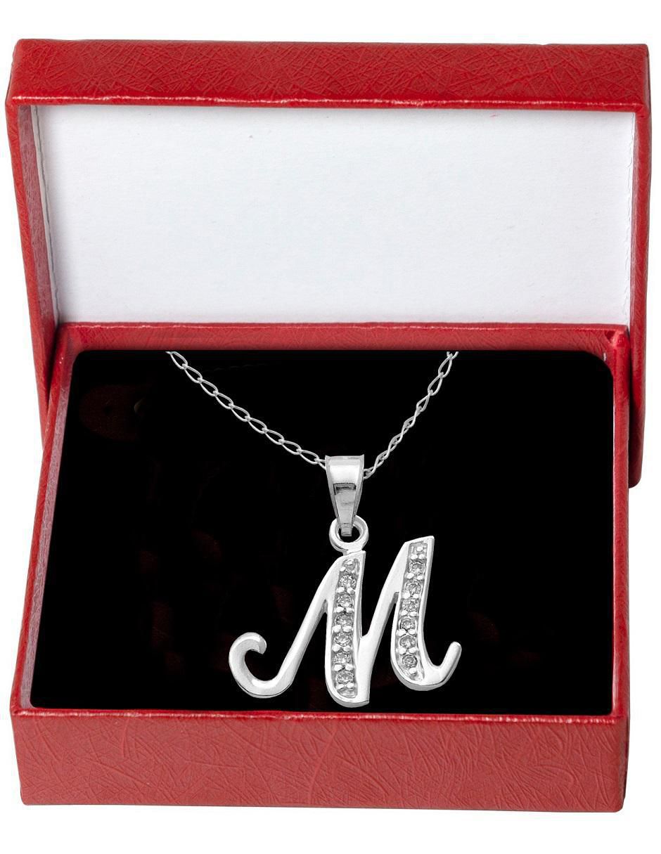 Collar de letra m de plata P 925 4