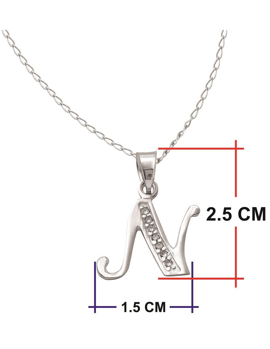 Collar de letra n de plata P 925 5