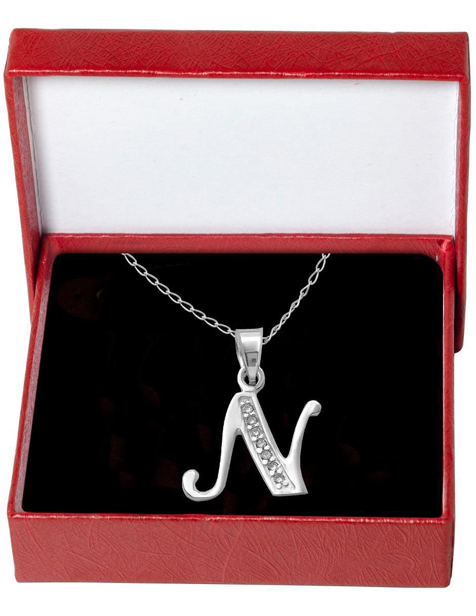 Collar de letra n de plata P 925 4