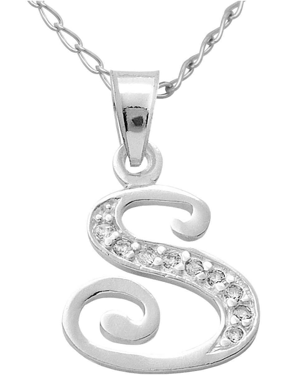 Collar de letra s de plata P 925