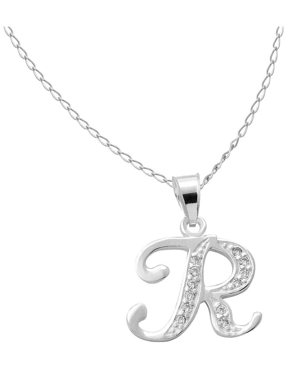 Collar de letra r de plata P 925 2