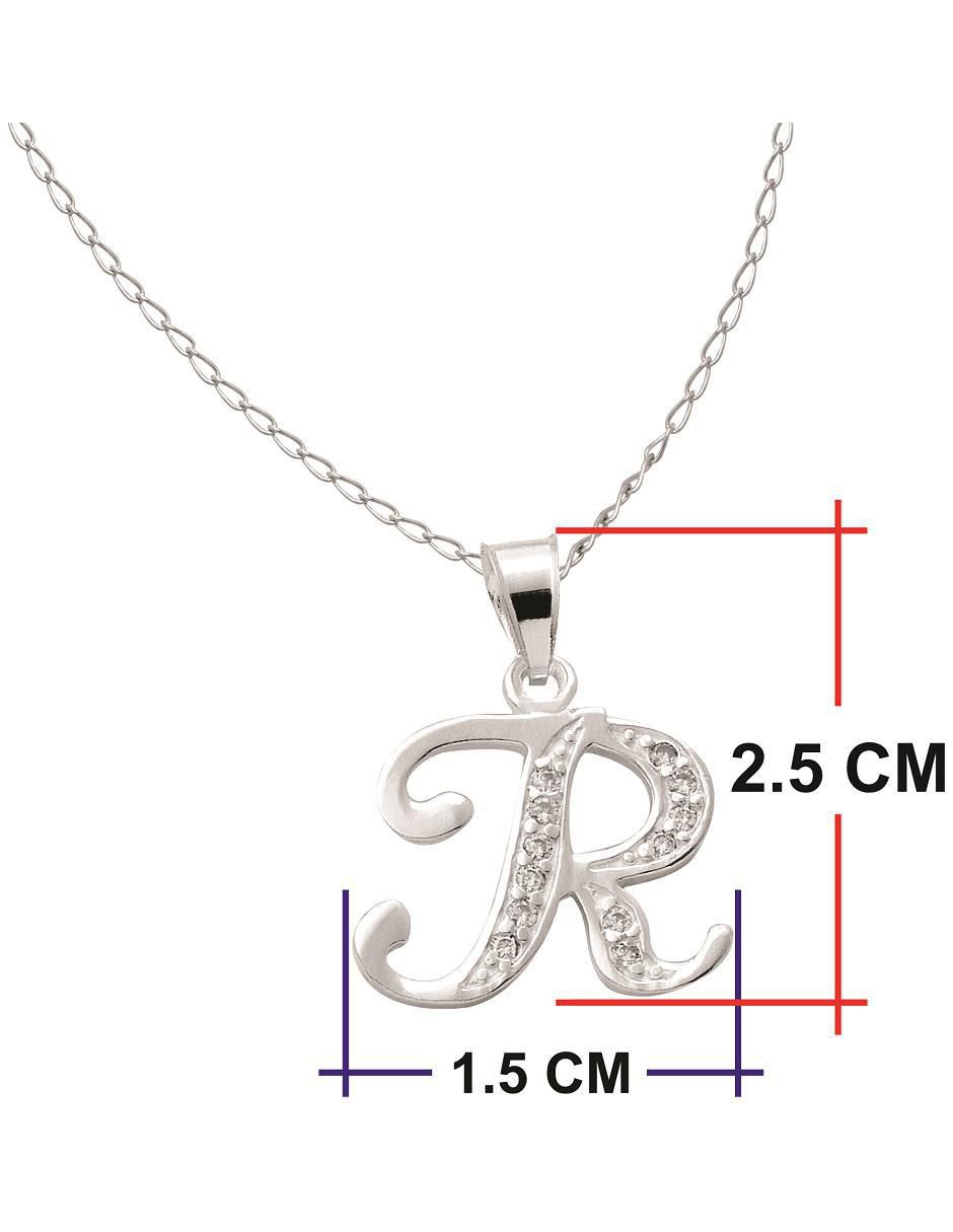 Collar de letra r de plata P 925 5