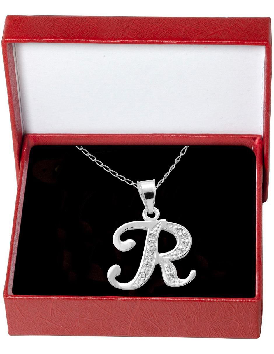 Collar de letra r de plata P 925 4