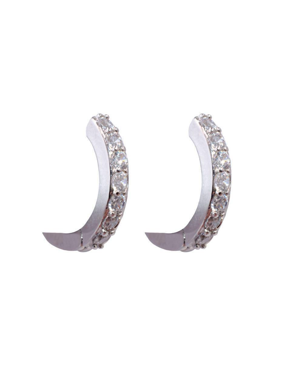 Arracadas Classic Ic con acabado baño rodio zirconia