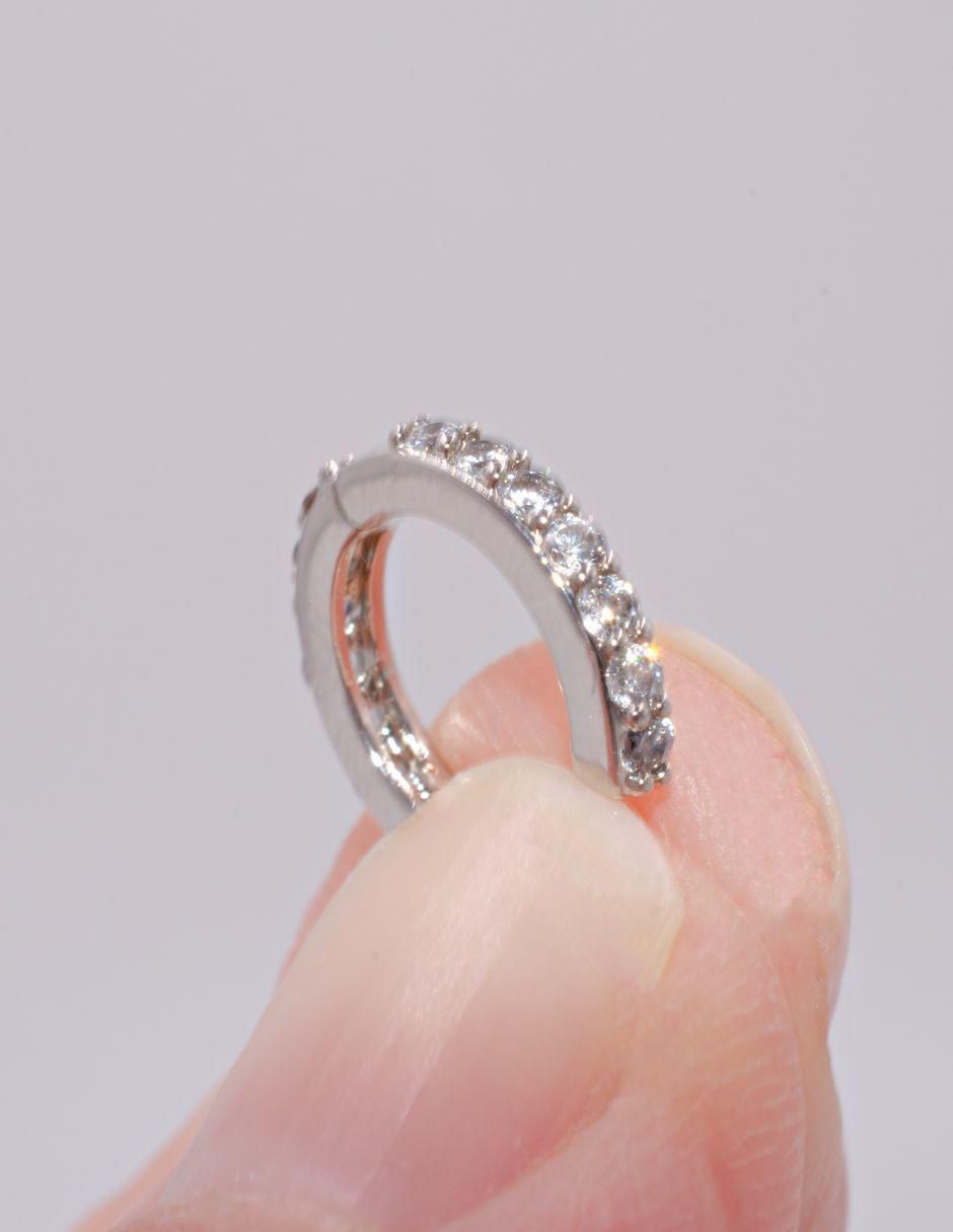 Arracadas Classic Ic con acabado baño rodio zirconia 5
