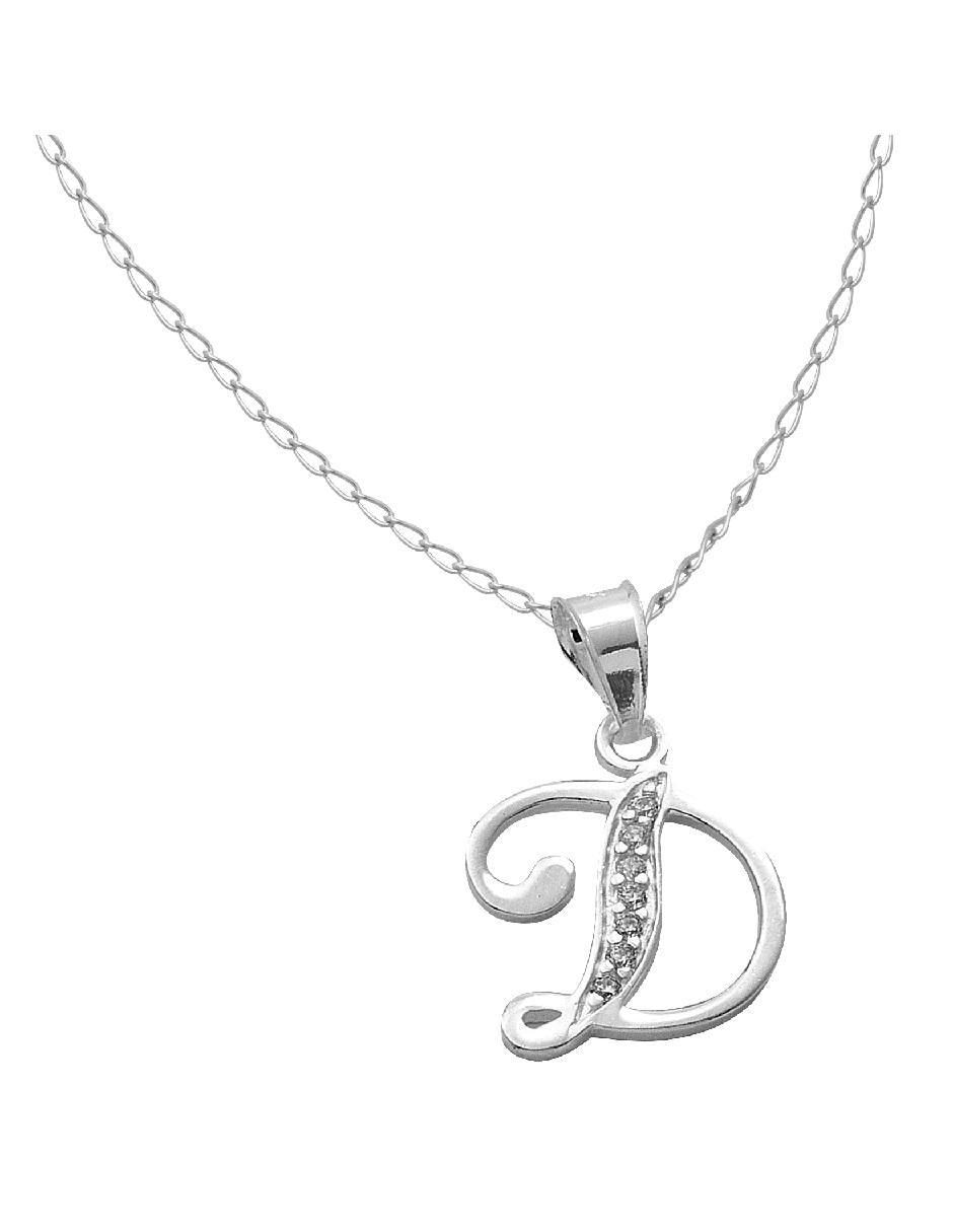 Collar de letra d de plata P 925 2