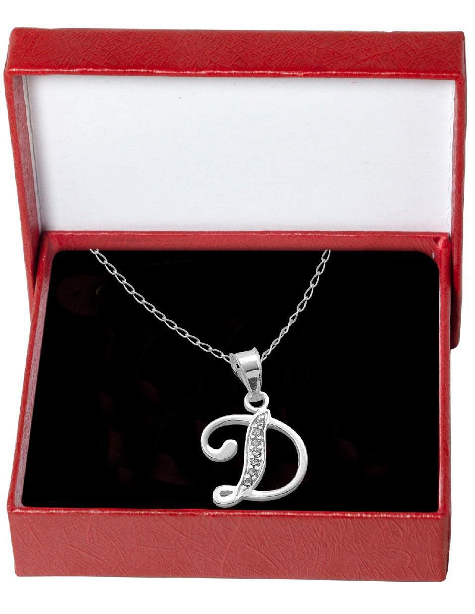Collar de letra d de plata P 925 4
