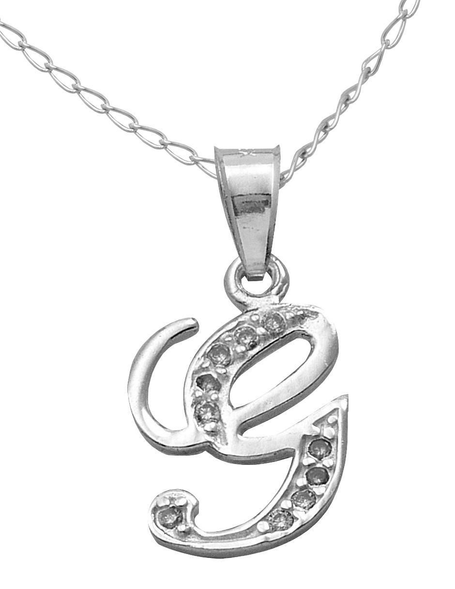 Collar de letra g de plata P 925