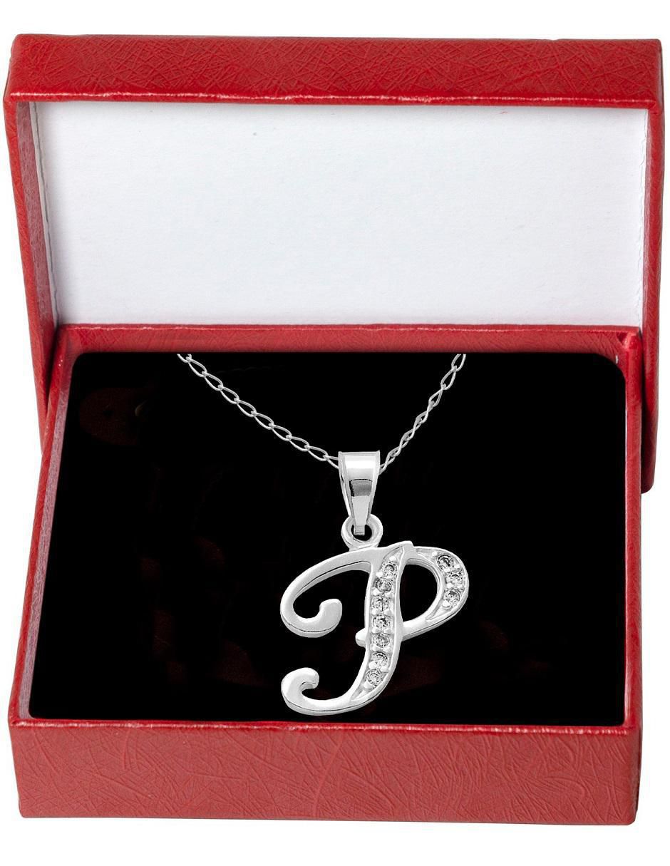 Collar de letra p de plata P 925 4