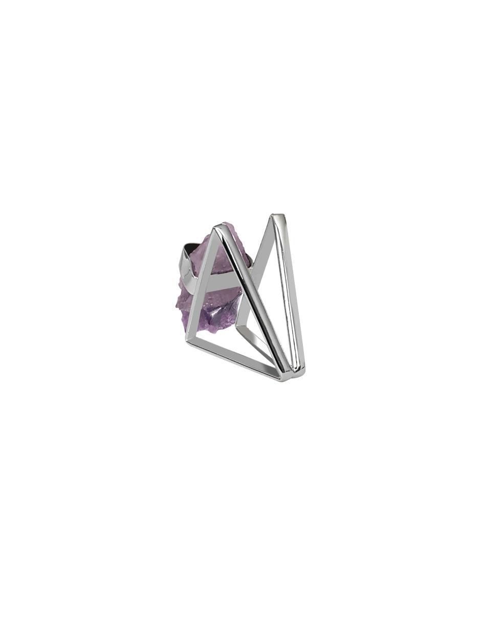 Anillo triangular P 925 de plata brillante 3