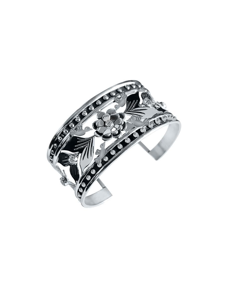 Brazalete Enrique Garcia de plata P 925 Colibríes con acabado brillante 2