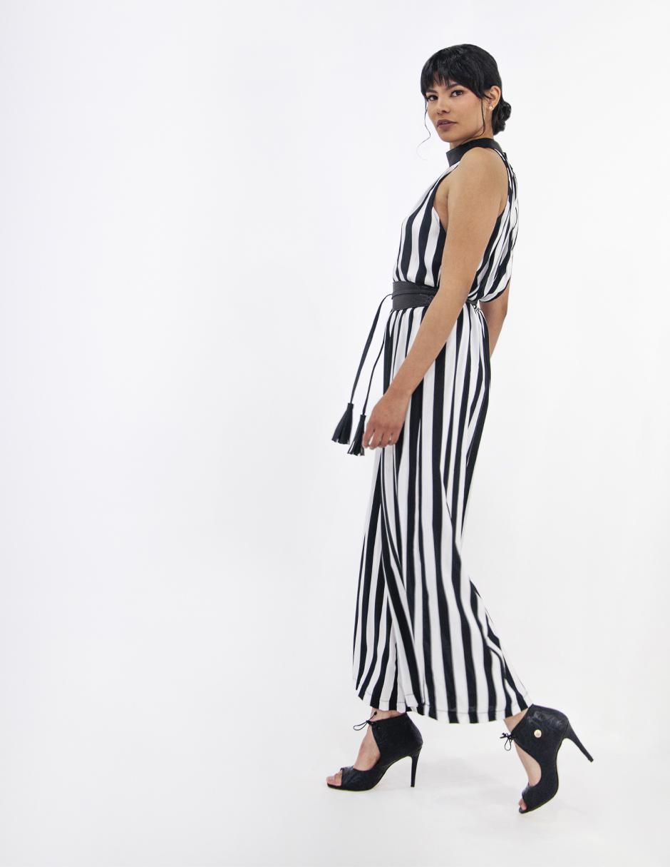Jumpsuit estampado a rayas para mujer 4