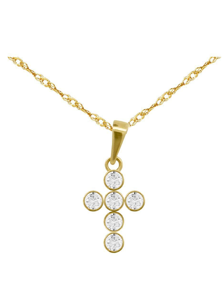 Collar de cruz de oro 10 K 1