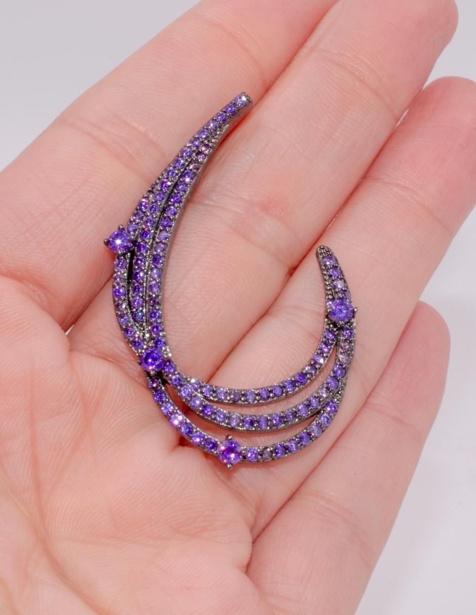 Aretes Sinfonía con acabado baño rodio zirconia 3
