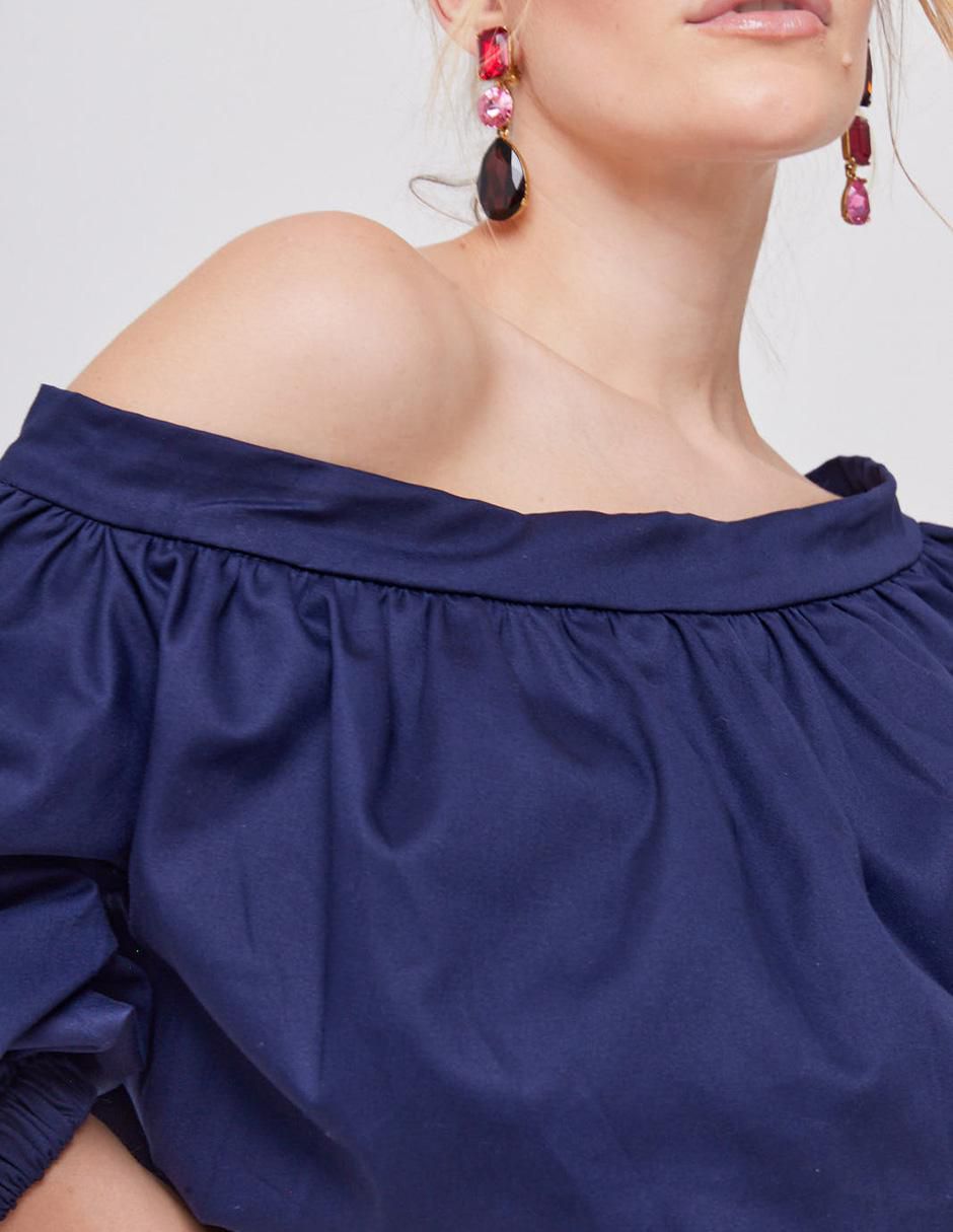 Blusa strapless manga larga para mujer 3