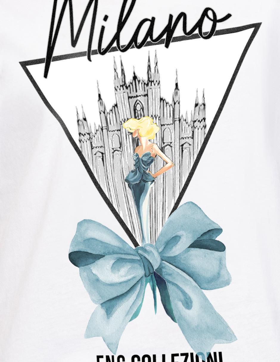 Playera manga corta Citta Milano cuello redondo para mujer 4