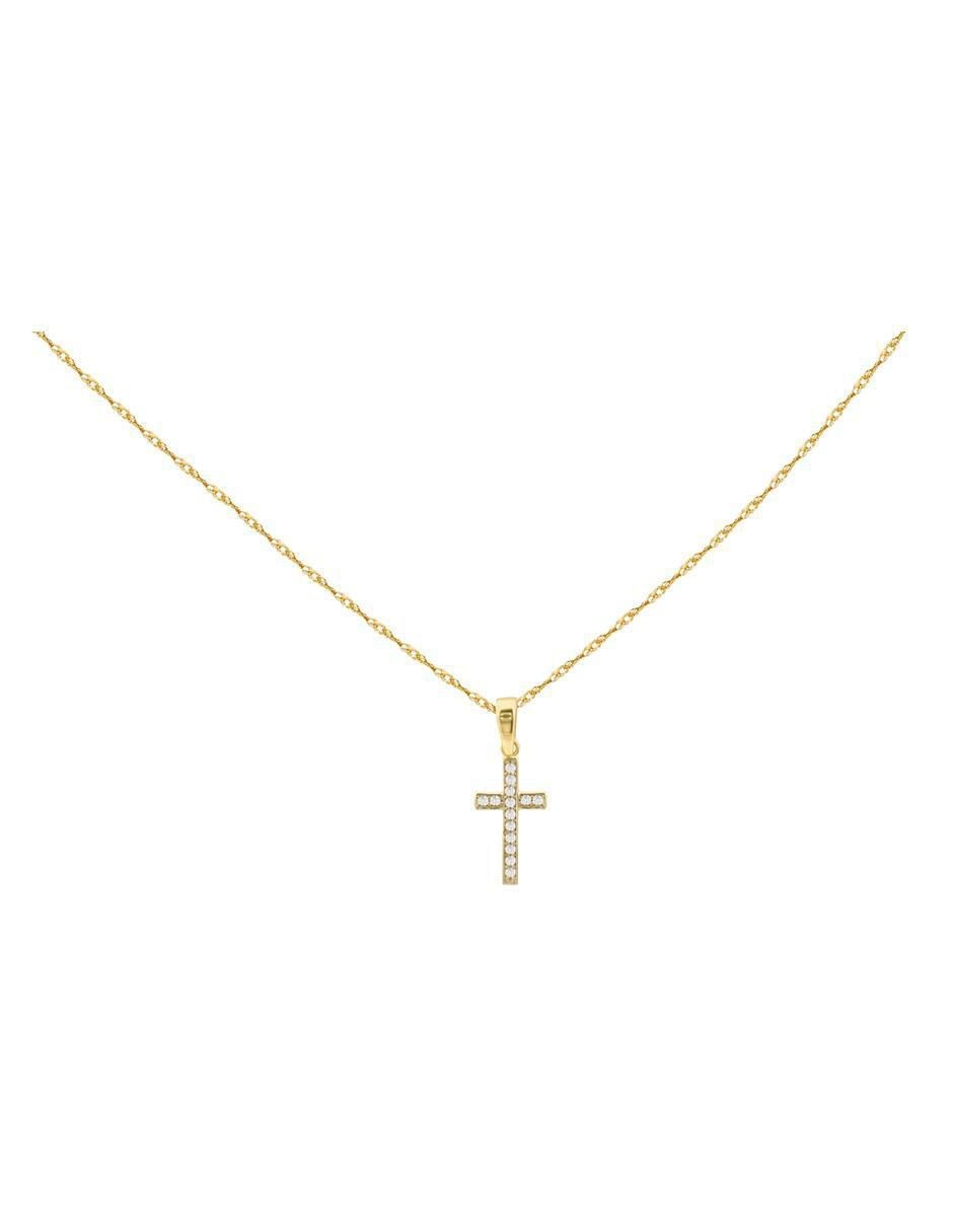 Collar de cruz de oro 10 K 3