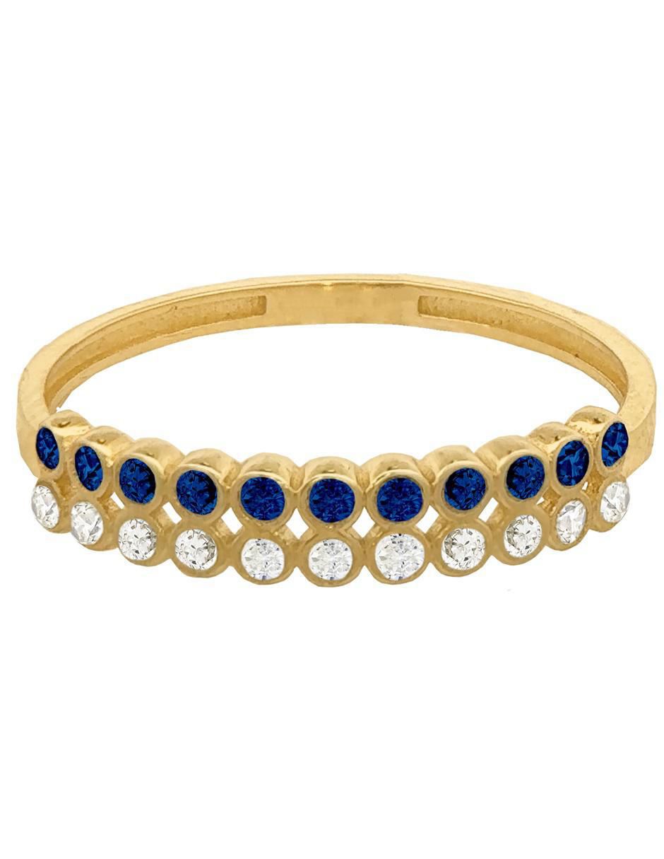 Anillo 10 k de oro zirconia pulido 1