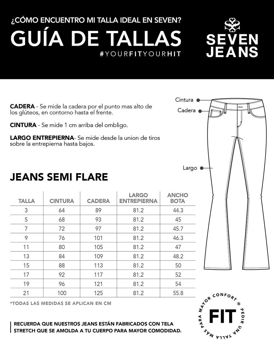 Jeans Campana 6040ngro corte cintura alta para mujer 5