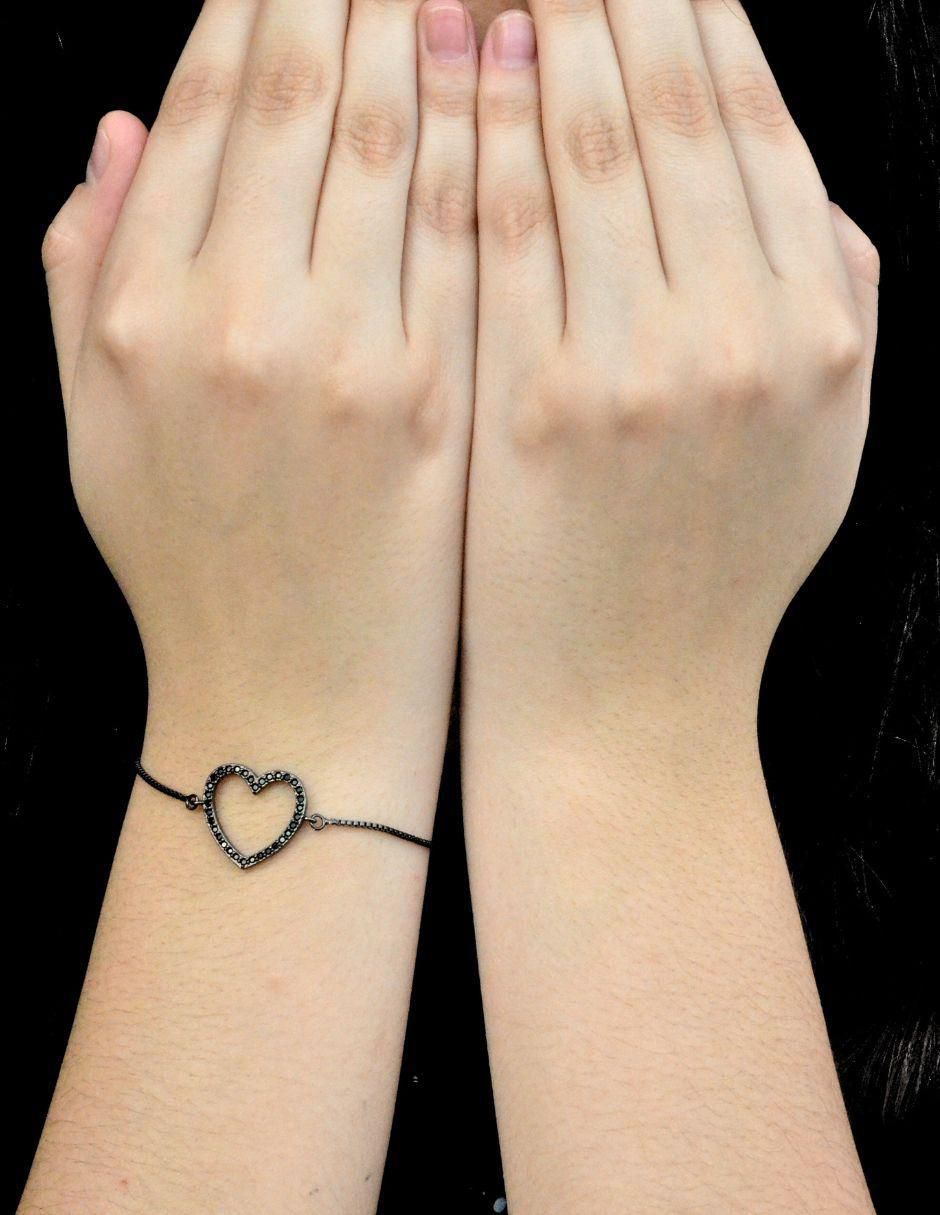 Pulsera Amor con acabado baño rodio 4
