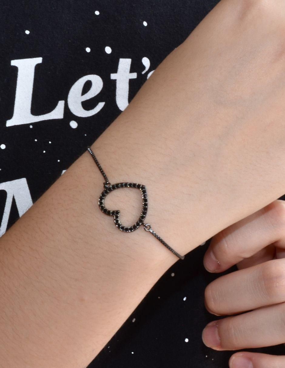 Pulsera Amor con acabado baño rodio 6