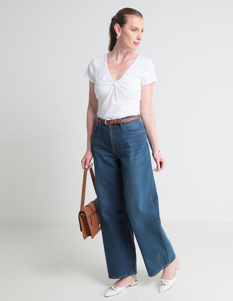 Jeans relaxed wide leg para mujer 3